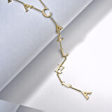 14 Ayar Altın Kaplama Kişiye Özel Kravat&Y Formunda İsim Gümüş Kolye - CN00454