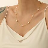 925 Ayar Gümüş Cream Tatlısu İncisi Kolye-7mm