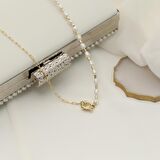 925 Ayar Gümüş Barock White Tatlısu İncisi Kolye-4mm