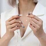 925 Ayar Gümüş Creamrose & Tavuskuşu Tatlısu İncisi Kolye-8mm/10mm