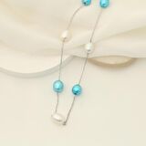 925 Ayar Gümüş Barock Ocean & Barock White Tatlısu İncisi Kolye-8mm