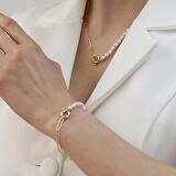 925 Ayar Gümüş Barock White Tatlısu İncisi Kolye-5mm