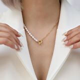 925 Ayar Gümüş Barock White Tatlısu İncisi Kolye-5mm