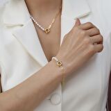 925 Ayar Gümüş Barock White Tatlısu İncisi Kolye-5mm