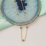 925 Ayar Gümüş Nazar Boncuklu Zincir Kolye