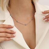 925 Ayar Gümüş Nazar Boncuklu Zincir Kolye