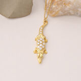 925 Ayar Gümüş Taşlı Timsah Kolye