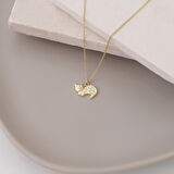 925 Ayar Gümüş Taşlı Kedi Figürü Kolye