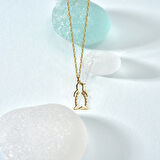 14 Ayar Altın Kaplama Taşlı Zarif Penguan Figür Kolye - CNS00608