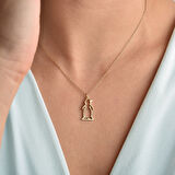 14 Ayar Altın Kaplama Taşlı Zarif Penguan Figür Kolye - CNS00608