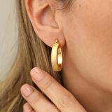 925 Ayar Gümüş Mat Kare Halka Küpe