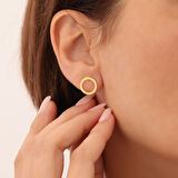 925 Ayar Gümüş Minimal Çember Küpe Çap:9.50 mm- E00252