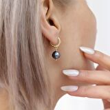 925 Ayar Gümüş Barock Ocean Blue Tatlısu İncisi Küpe-10mm