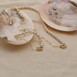 925 Ayar Gümüş Creamrose Tatlı Su İncisi Set-7.50mm