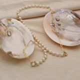 925 Ayar Gümüş Creamrose Tatlı Su İncisi Set-7.50mm