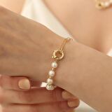 925 Ayar Gümüş Creamrose Tatlı Su İncisi Set-7.50mm