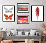 SICAK RENKLER ÇERÇEVELİ POSTER TABLO SET