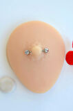 Minimal Tektaşlı Çelik Nipple Piercing Tektaşlı Top Model Meme Ucu Piercingi