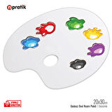 N'Pratik Sanatsal Oval Akrilik Düz Palet Yağlı Boya, Guaj Boya ve Akrilik Boya İçin İdeal 20 cm x 30 cm.