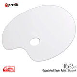 Sanatsal Oval Akrilik Düz Palet Yağlı Boya, Guaj Boya ve Akrilik Boya İçin İdeal 16 cm x 25 cm.