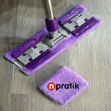 N'Pratik Yer Mopu Fayans Duvar Yüzey Temizlik Mikrofiber Mandallı Teleskopik Mop 1 Adet Yedek Bez Hediyeli 