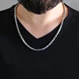 Nipora Silver Renk Kalınlık 5 mm 317L Çelik Erkek Kral Zincir Kolye