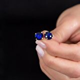 Nipora Night Blue Zirkon Taşlı 925 Ayar Gümüş Kadın Küpe
