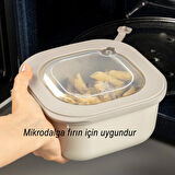 NPratik Elegant Storage Box Saklama kabı seti 3 parça vakumlu kapak mikrodalga ve buzdolabına uygun renkli kullanışlı