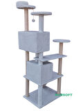 Nursoft Kule Kedi Evi Tırmalama Gri