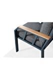 TU TİENDA NERGİZ 3+1+1+MASA BAHÇE BALKON MOBİLYASİ Kül Gri