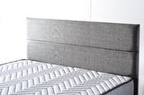Silver Çift Kişilik Yatak Başlığı - 180 cm Gri Keten Kumaş Başlık