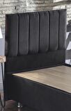 Niron Yatak Ela Tek Kişilik Siyah Baza + Başlık 80 x 200 cm