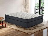 Niron Notte 120x200 cm Tek Kişilik Ultra Ortopedik Yatak Seti - Füme Keten Sağlamlaştırılmış Baza Başlık ve Yatak Seti