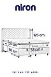 Baklava Lüks Baza ve Başlık Seti 90x190 cm Tek Kişilik Metal Baza ve Başlık Takımı Krem Kumaş