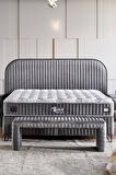 Line Visco Yatak 180x200 cm Çift Kişilik 28 cm Visco Süngerli Yaylı Lüks Yatak Orta Sert Koyu Gri