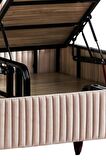 Niron Line Visco Baza Seti – 150x200 Krem Rengi Lüks Baza Ve Başlık Takımı