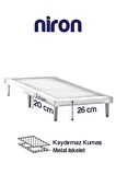 Niron Slim Karyola - 150x200 Çift Kişilik Baza - Metal İskeletli, Yüksek Ayaklı ve Keten Kumaşlı