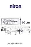 Niron Slim Pocket Yatak Seti 120x200 Tek Kişilik Paket Yaylı Yatak, Gri Metal Baza ve Başlık Takımı
