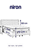 Elegance Lüks Baza ve Başlık Seti 200x200 cm Çift Kişilik Krem Babyface Kumaş Baza ve Başlık Takımı