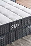 Star Yatak 100x200 cm Tek Kişilik NMS Yaylı Saten Kumaşlı Full Ortopedik Sert Yatak Antrasit Bordür