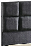 Star Başlık 140 cm Çift Kişilik Antrasit Keten Kumaşlı Modern Lüks Yatak Başlığı / Baza Başlığı