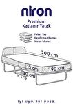 Niron Premium Katlanır Yatak 90x200 cm Paket Yaylı Lüks Yatak ve Kaydırmaz Kumaş Kaplı Karyola