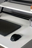 🔥 Lich Metal Ayaklı Katlanır Çalışma Masası Beyaz | Raflı Laptop Sehpası | Çizim ve Ders Masası