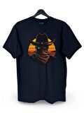 Esrarengiz Western Kovboy Erkek Baskılı Loose Fit Bisiklet Yaka Unisex Tişört