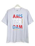 Amsterdam Yazılı Baskılı Loose Fit Bisiklet Yaka Unisex Tişört