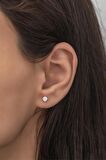 925 Ayar Gümüş Rose Pırlanta Montür 4 mm Tektaş Küpe