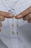925 Ayar Gümüş Gold Sallantılı Dorika Model Küpe