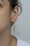 925 Ayar Gümüş Gold Sallantılı Dorika Model Küpe
