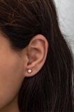 925 Ayar Gümüş Minik Rose Zirkon Taşlı Güneş Küpe