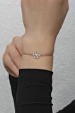 925 Ayar Gümüş Rose Zirkon Taşlı Kartanesi Bileklik